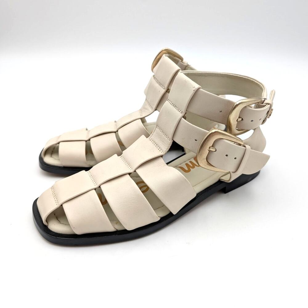 Sam Edelman Dawn Sandals Women's Bleached Beechwood Weave Size US5.5M EU35.5